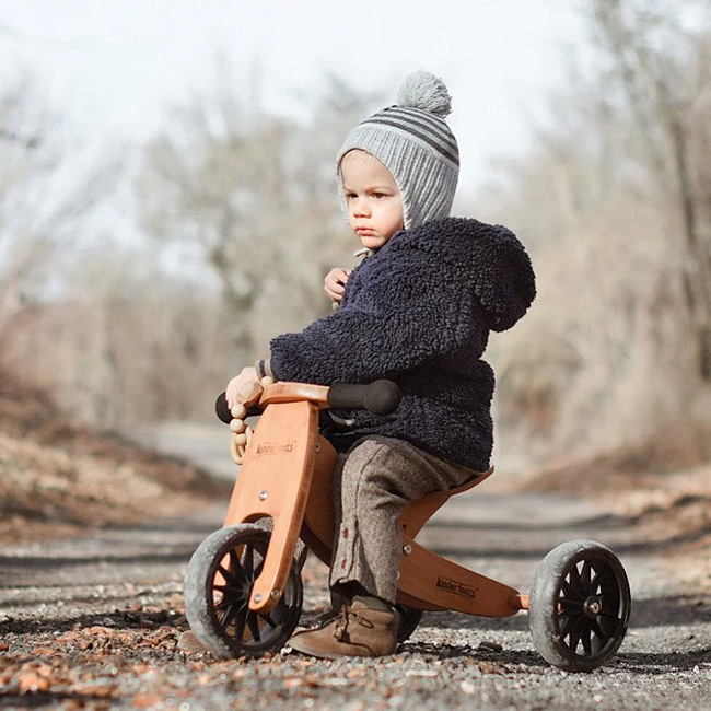 thumbnail image 2 of Kinderfeets TinyTot 2-in-1 Wooden Balance Bike & Tricycle - Convertible For Toddlers 12-24 Months 2 of 10